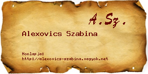 Alexovics Szabina névjegykártya