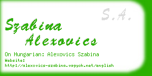 szabina alexovics business card